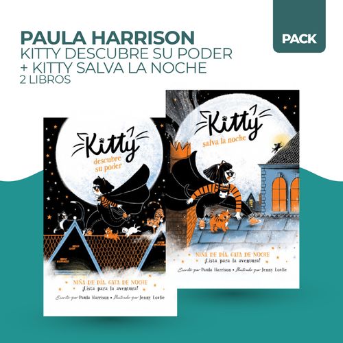 KITTY DESCUBRE SU PODER + KITTY SALVA LA NOCHE - 2 LIBROS -