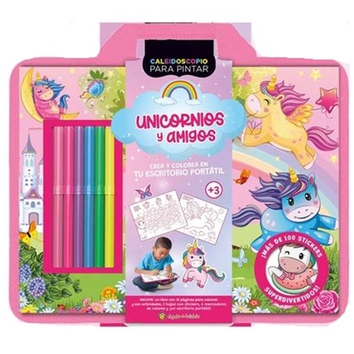 UNICORNIOS Y AMIGOS - CALEIDOSCOPIO PARA PINTAR