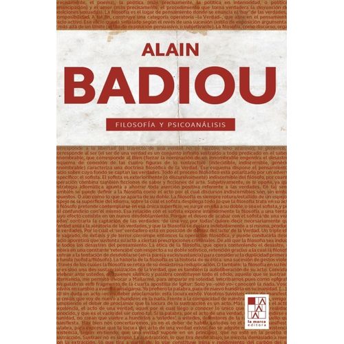 FILOSOFIA Y PSICOANALISIS - ALAIN BADIOU
