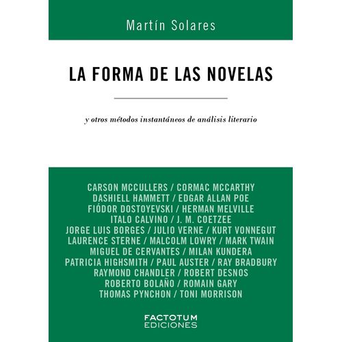 LA FORMA DE LAS NOVELAS - MARTIN SOLARES