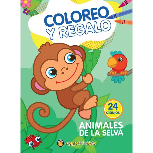 ANIMALES DE LA SELVA - COLOREO Y REGALO