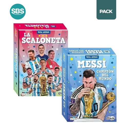 SCALONETA + MESSI CAMPEON DEL MUNDO + PARA ARMAR + 2 LIBROS
