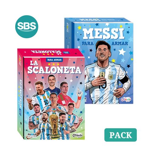 PACK PUZZLE PARA ARMAR - MESSI + LA SCALONETA - 2 LIBROS