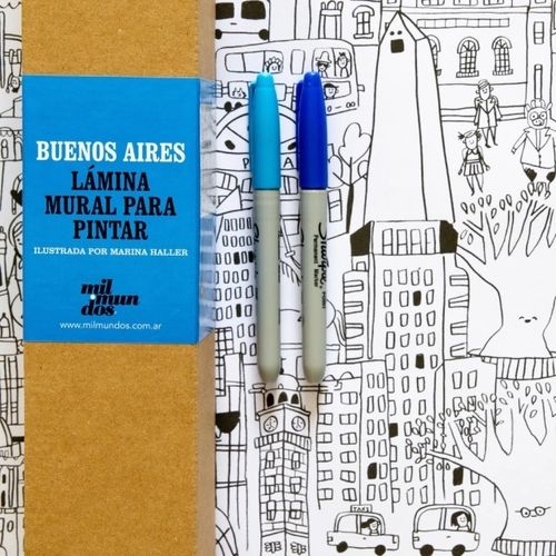 BUENOS AIRES - LAMINA MURAL PARA PINTAR