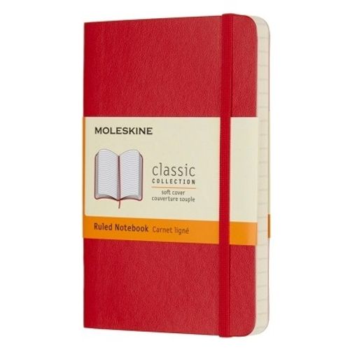 CUADERNO MOLESKINE CLASSIC POCKET SOFT - ROJO ESCARLATA RULE