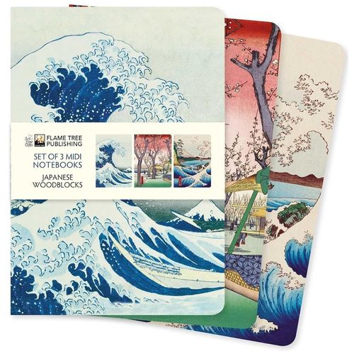 JAPANESE WOODBLOCKS - SET OF 3 MIDI NOTEBOOKS