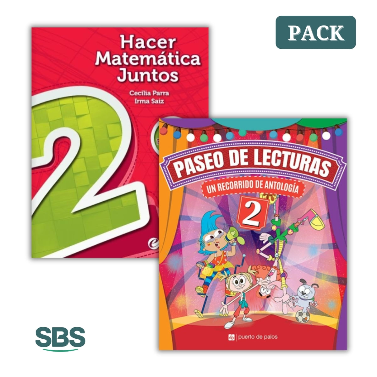 PASEO DE LECTURA 2 + HACER MATEMATICA JUNTOS 2 - 2 LIBROS