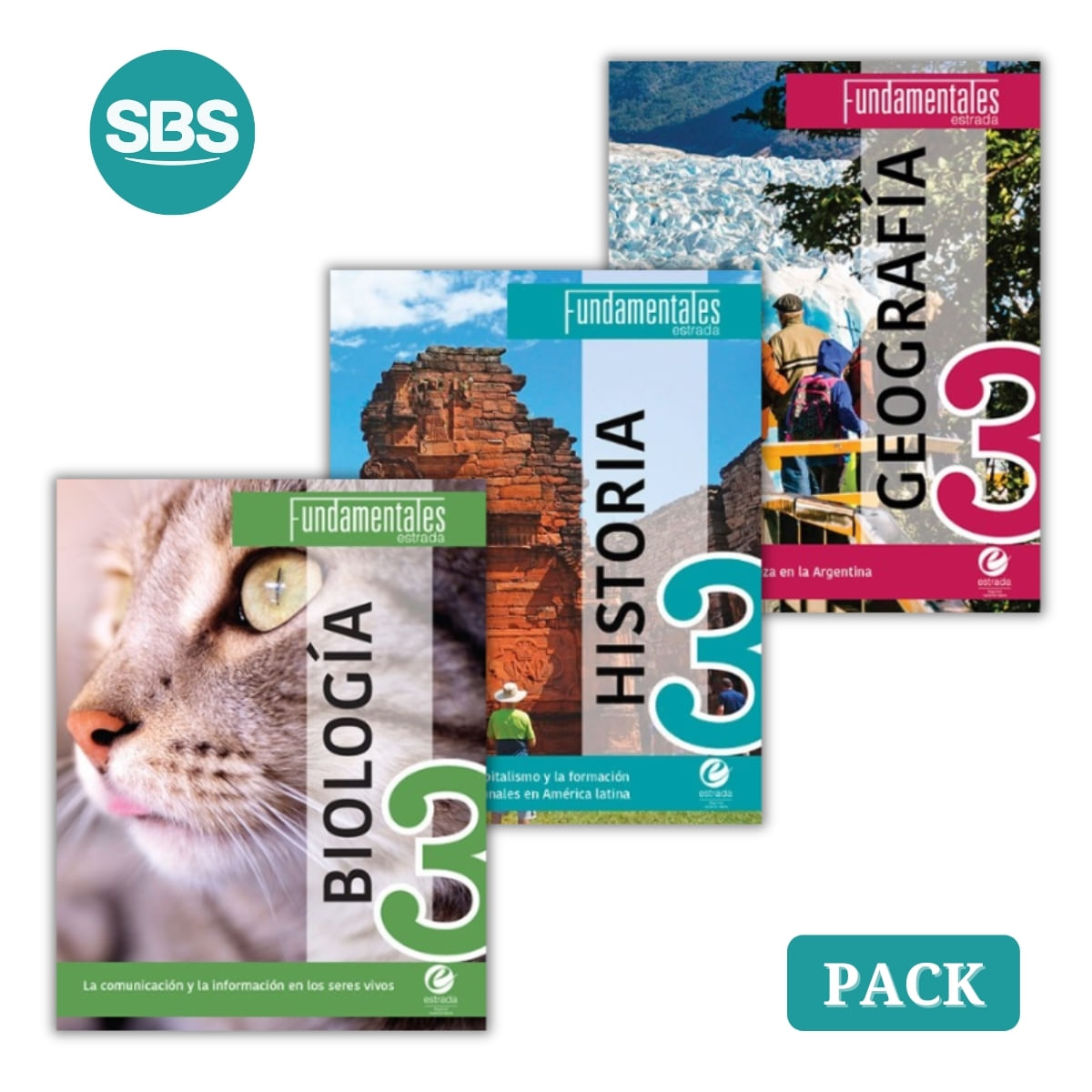 FUNDAMENTALES 3 - BIOLOGIA + GEOGRAFIA + HISTORIA - 3 LIBROS