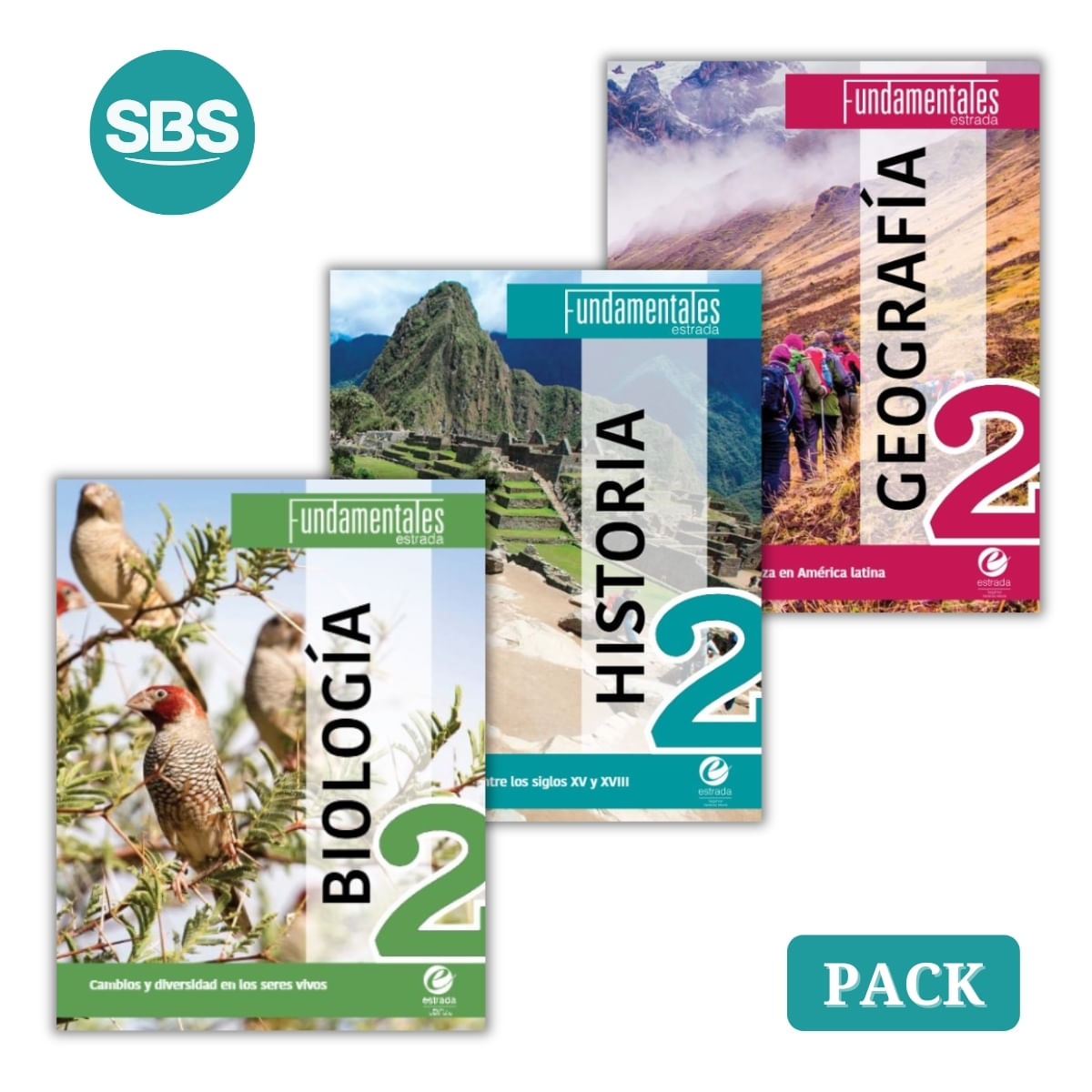 FUNDAMENTALES 2 - BIOLOGIA + GEOGRAFIA + HISTORIA - 3 LIBROS