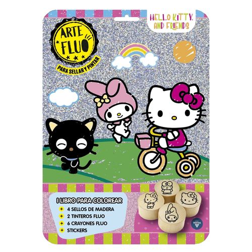 FLOW PACK ARTE FLUO SELLOS - HELLO KITTY & FRIENDS FLOW PACK ARTE FLUO SELLOS - HELLO KITTY & FRIENDS