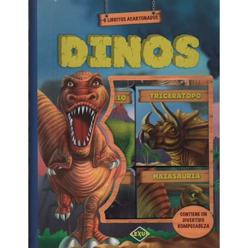 DINOS 6 LIBRITOS ACARTONADOS