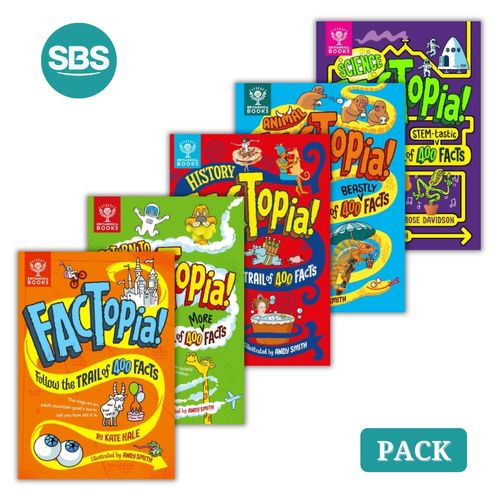 PACK FACTOPIA - FOLLOW THE TRAIL OF 400 FACTS - 5 LIBROS