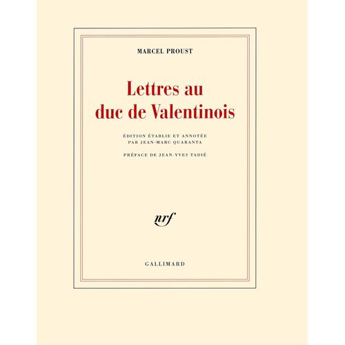 LETTRES AU DUC DE VALENTINOIS - MARCEL PROUST