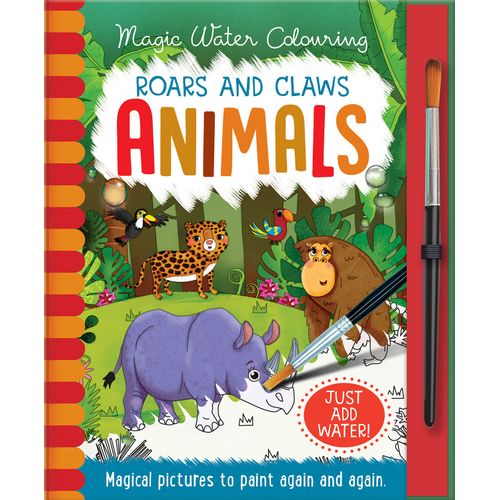 ANIMALS - ROARS & CLAWS - MAGIC WATER COLOURING JUST ADD WAT