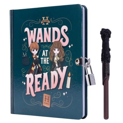 HARRY POTTER: WANDS AT THE READY LOCK & KEY DIARY