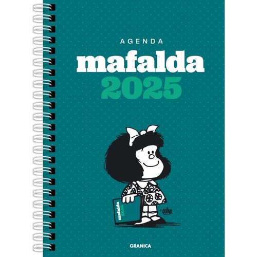 AGENDA 2025 MAFALDA ANILLADA COLUMNA VERDE - QUINO