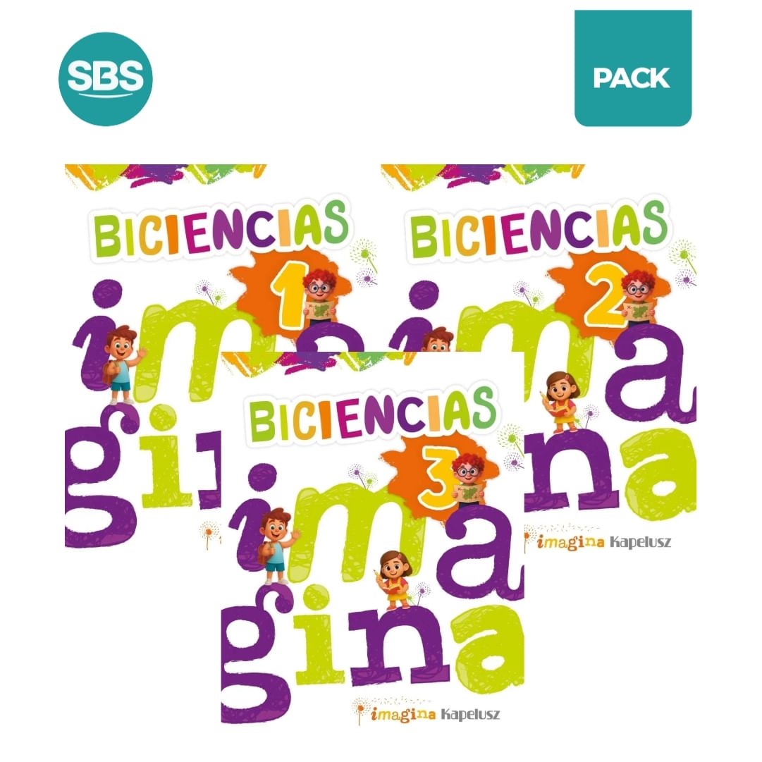 BICIENCIAS IMAGINA 1 AL 3 - 3 LIBROS