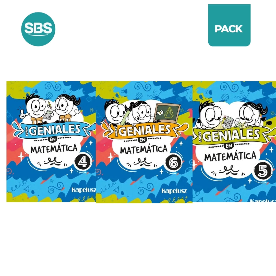 SOMOS GENIALES EN MATEMATICA 4 AL 6 - 3 LIBROS