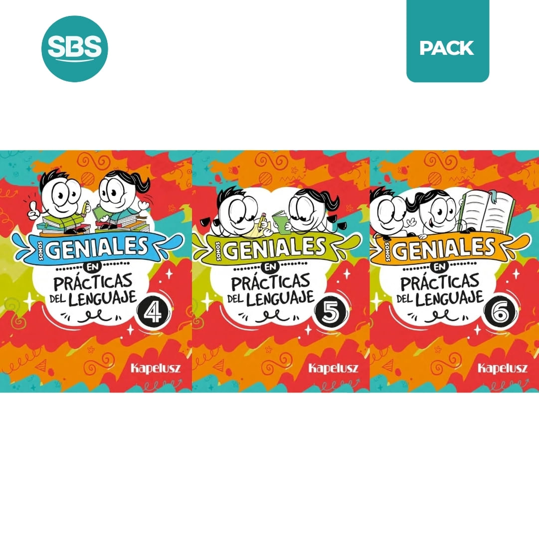 SOMOS GENIALES EN PRACTICAS DEL LENGUAJE 4 AL 6 - 3 LIBROS