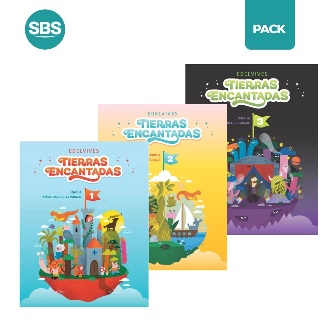 LENGUA 1 A 3 TIERRAS ENCANTADAS - 3 LIBROS