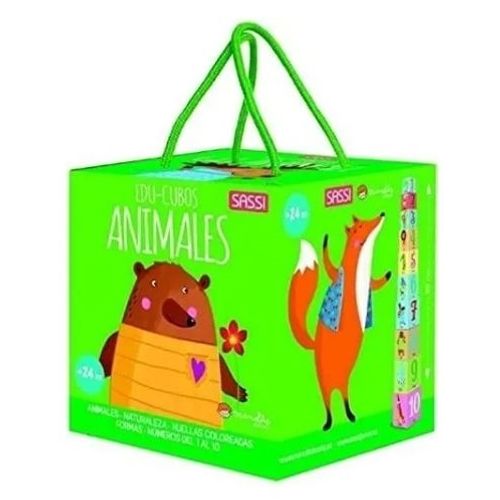 ANIMALES - EDU-CUBOS (10 CUBOS EDUCATIVOS + MINI ATLAS)