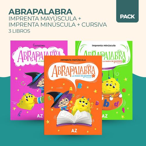 ABRAPALABRA PACK - MAYUSCULA MINUSCULA Y CURSIVA (3 LIBROS)