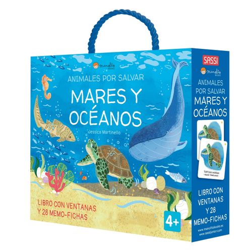 MARES Y OCEANOS - ANIMALES POR SALVAR - LIBRO + MEMO-FICHAS