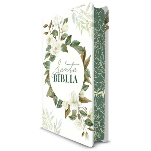 BIBLIA RVR 1960 LETRA GRANDE - CON FLORES Y CANTOS PINTADOS